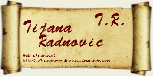 Tijana Radnović vizit kartica